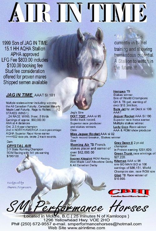 Air In Time, SM Performance Horses